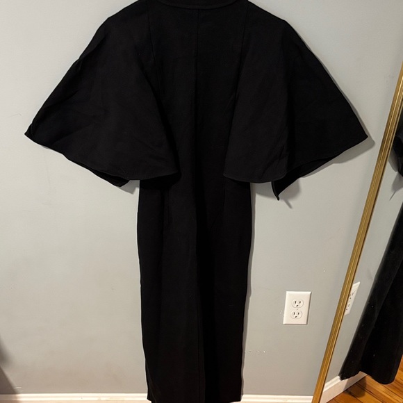 COS Ruffle Sleeve Midi Classic‎ Cotton TShirt Black Dress Unique Back Wing - Picture 5 of 8